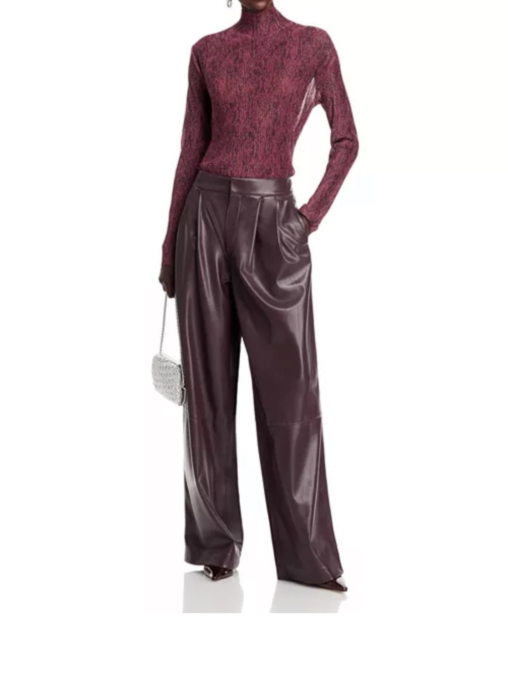 *NEW*Sz 6*Hugo Boss*Wide-Leg Faux Leather Pants